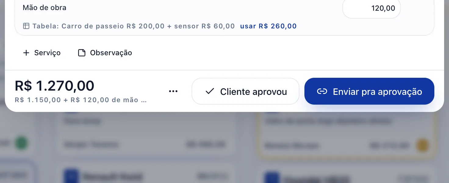 Duas saídas pro orçamento